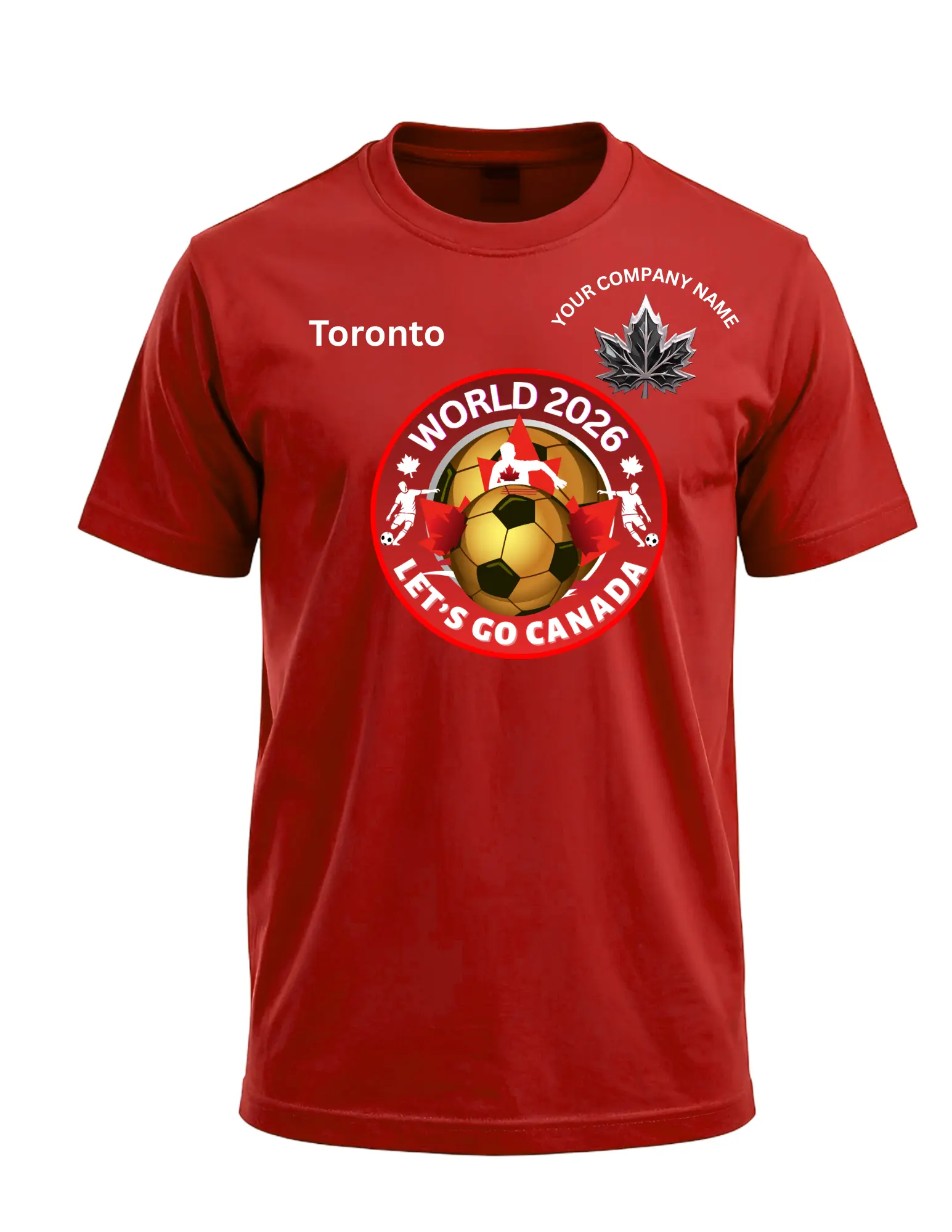 Toronto Fan Club Soccer T-Shirt / Red Center Large Design